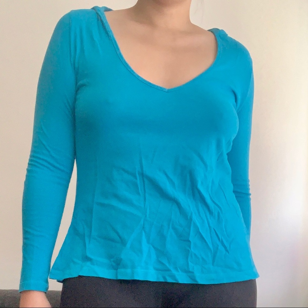 Blue Gap Hooded Top